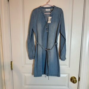 Place Light Blue Denim Shirt Dress
